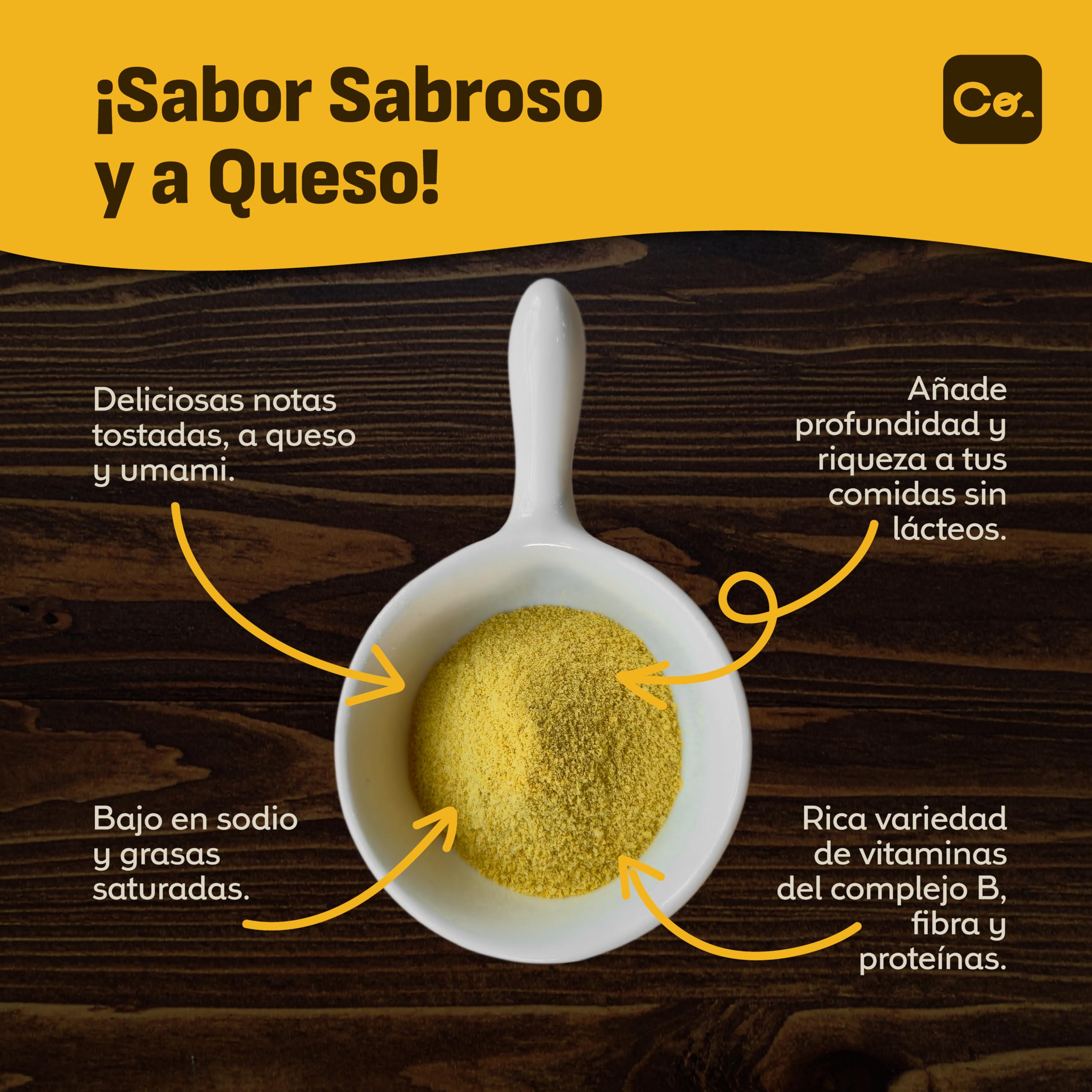 Coolinario Levadura Nutricional Fortificada 283.5 g Condimento Vegano Sabor Queso Rica en B12 Proteína Fibra