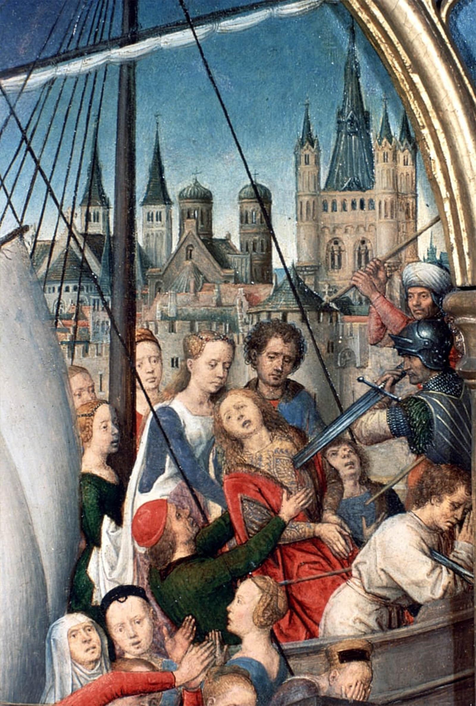 Artxlxxbn No Frame Famous Print Painting Colorful Art Print St Ursula Shrine Martyrdom Detail By Hans Memling Canvas Art Decorations For Home Decor 60X90cm