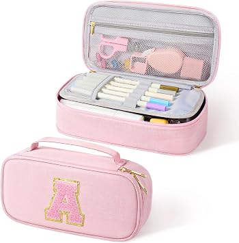 YOOLIFE Pencil Case for Girls Kids, Pink Pencil Pouch Box Cute Pen Case Bag, Birthday Gifts for 3 4 5 6 7 8 9 10 11 12 13 Year Old Girl Kid Personalized Gift for Daughter Sister, A Pink