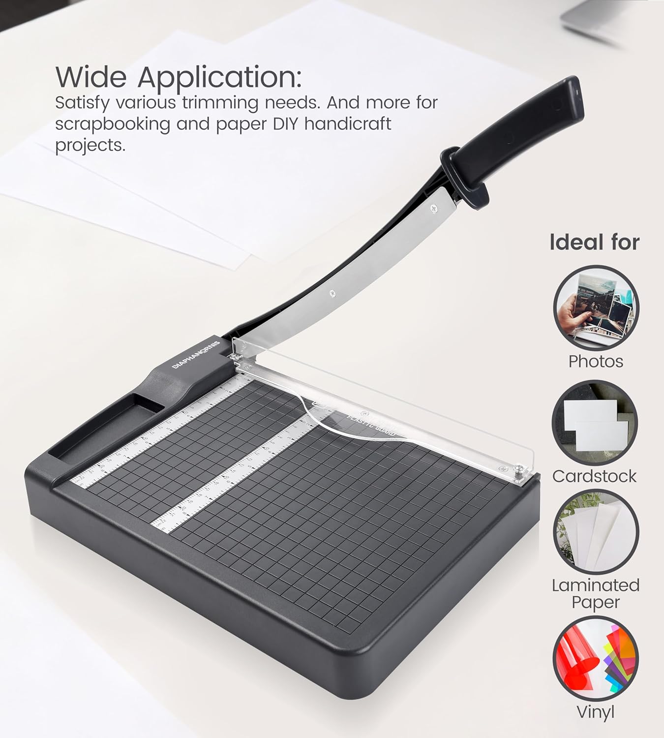 Paper Cutter,Paper Trimmer12" Cutting Length Heavy Duty Guillotine Paper Slicer with Safety Guard and Blade Lock,12 Sheets Capacity,Ideal for Offices,Homes,Printing Shops,Photo Studios