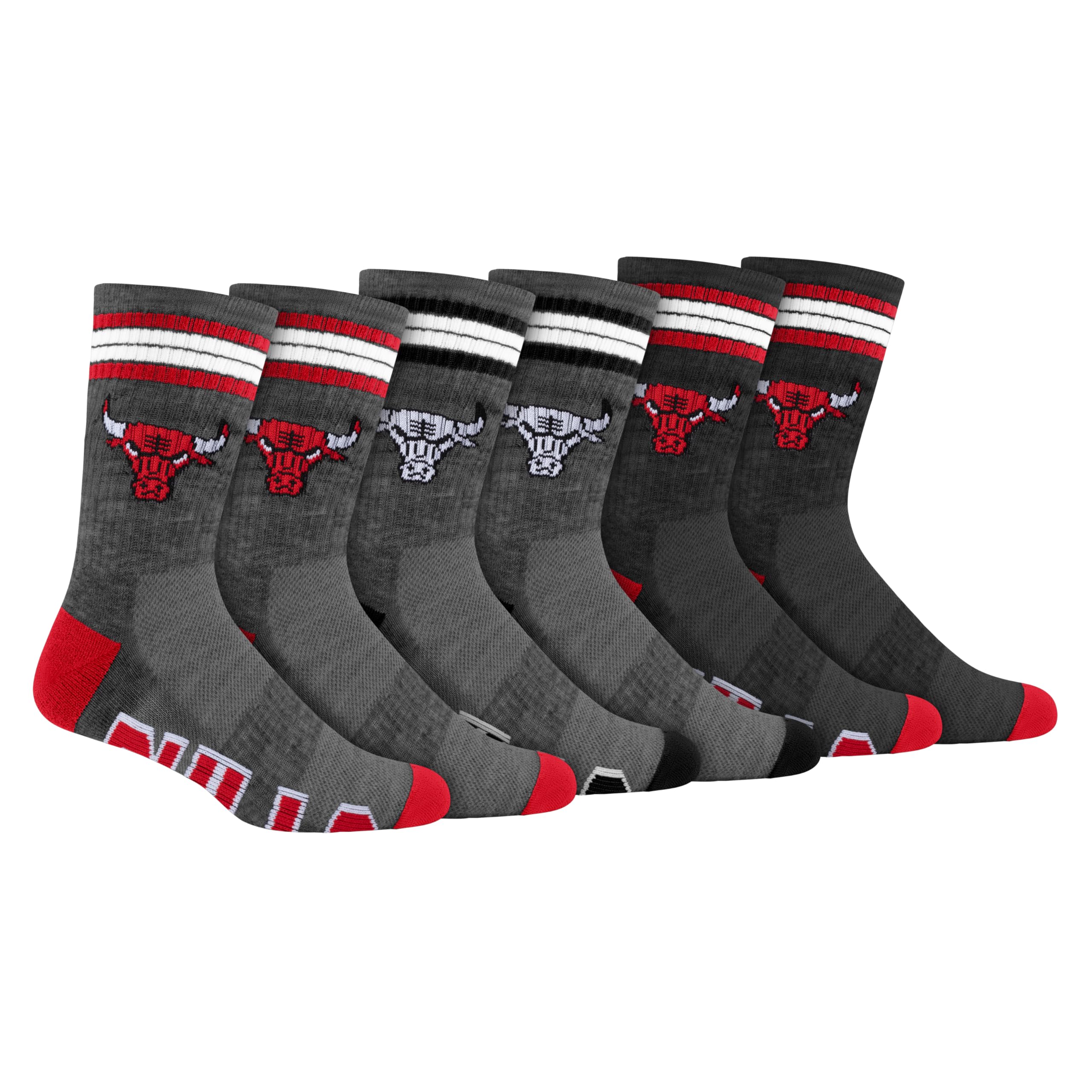 Boys NBA Official Athletic Cushioned Team Crew Socks - 3 Pack