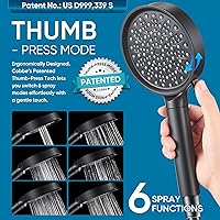 Vista 4 de Cobbe Filtered Shower Head with Handheld, High Pressure 6 Spray Mode Showerhead with Filters, Water Softener Filters Beads for Hard Water - Remove