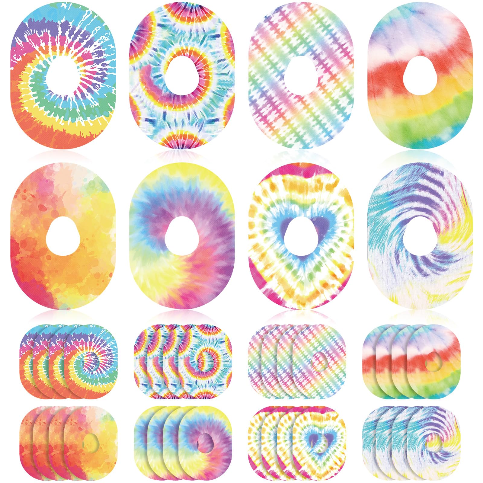 Photo 1 of Geiserailie 32 Pack Over Patches Waterproof Compatible with Dexcom G7, Cgm Patches Tie Dye Colorful Adhesive Tape Stickers Sensor Covers Sweat Proof Flexible Breathable Pre-Cut