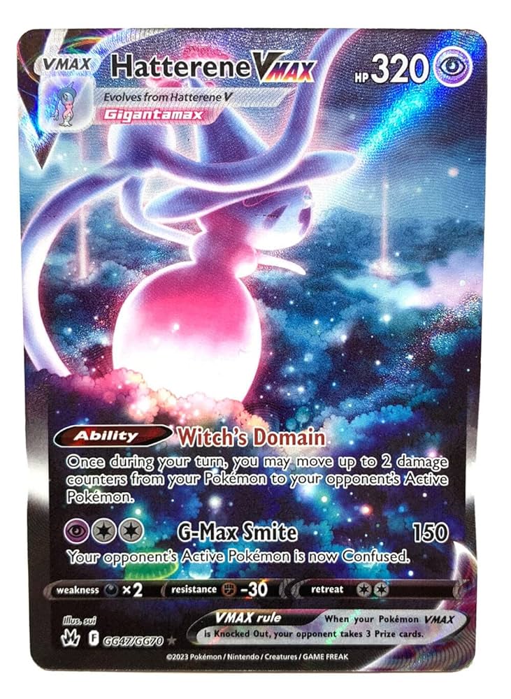 Amazon.com: Pokemon - Hatterene VMAX GG47/GG70 - Crown