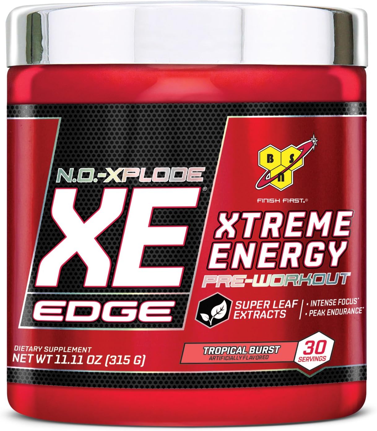 BSN N.O.-Xplode XE Pre-Workout Supplement with Caffeine, Beta-Alanine, and Energy, Flavor: Tropical Burst, 30 Servings
