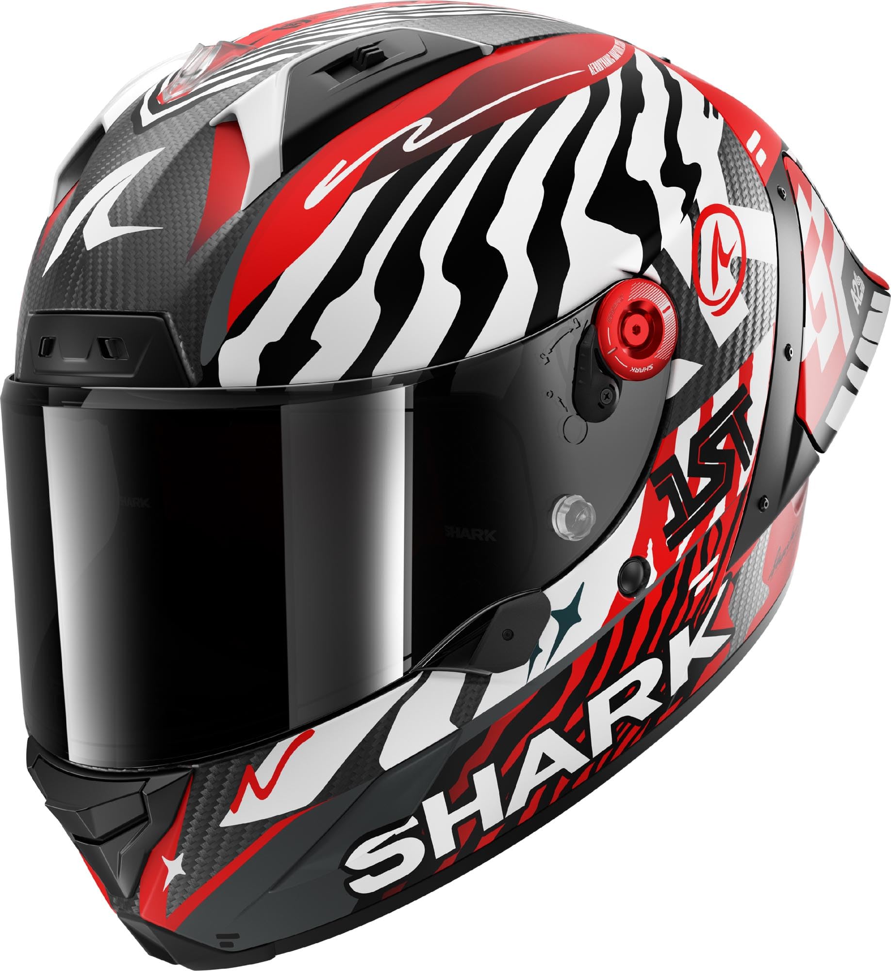 SHARK, Casco Moto Integral AERON-​GP FIM RACING #2 SPEED-​FANCY Carbon White Red DWR, XL