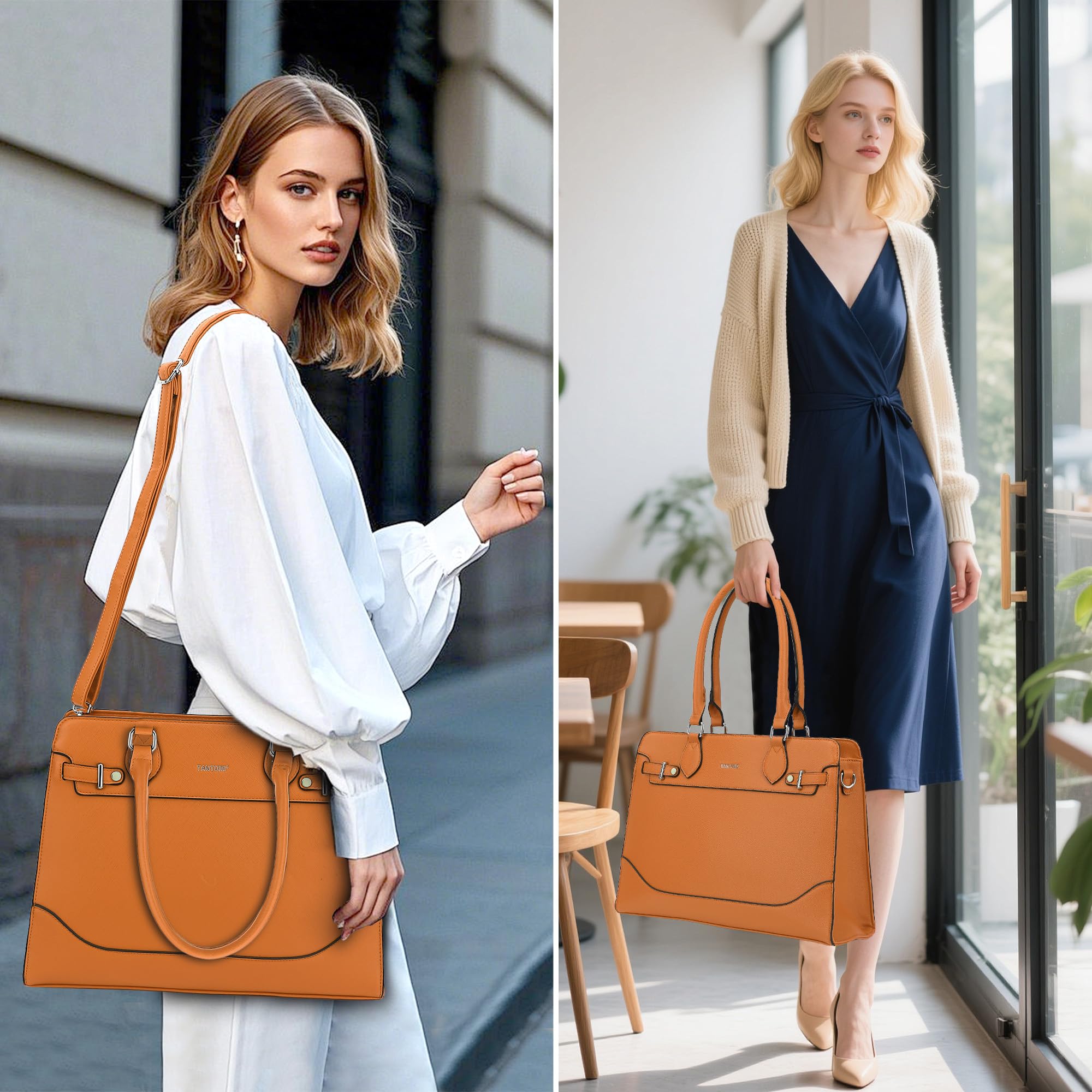TANTOMI Bolsos de mano para mujer, bolsa de hombro simple con cremallera para trabajo casual