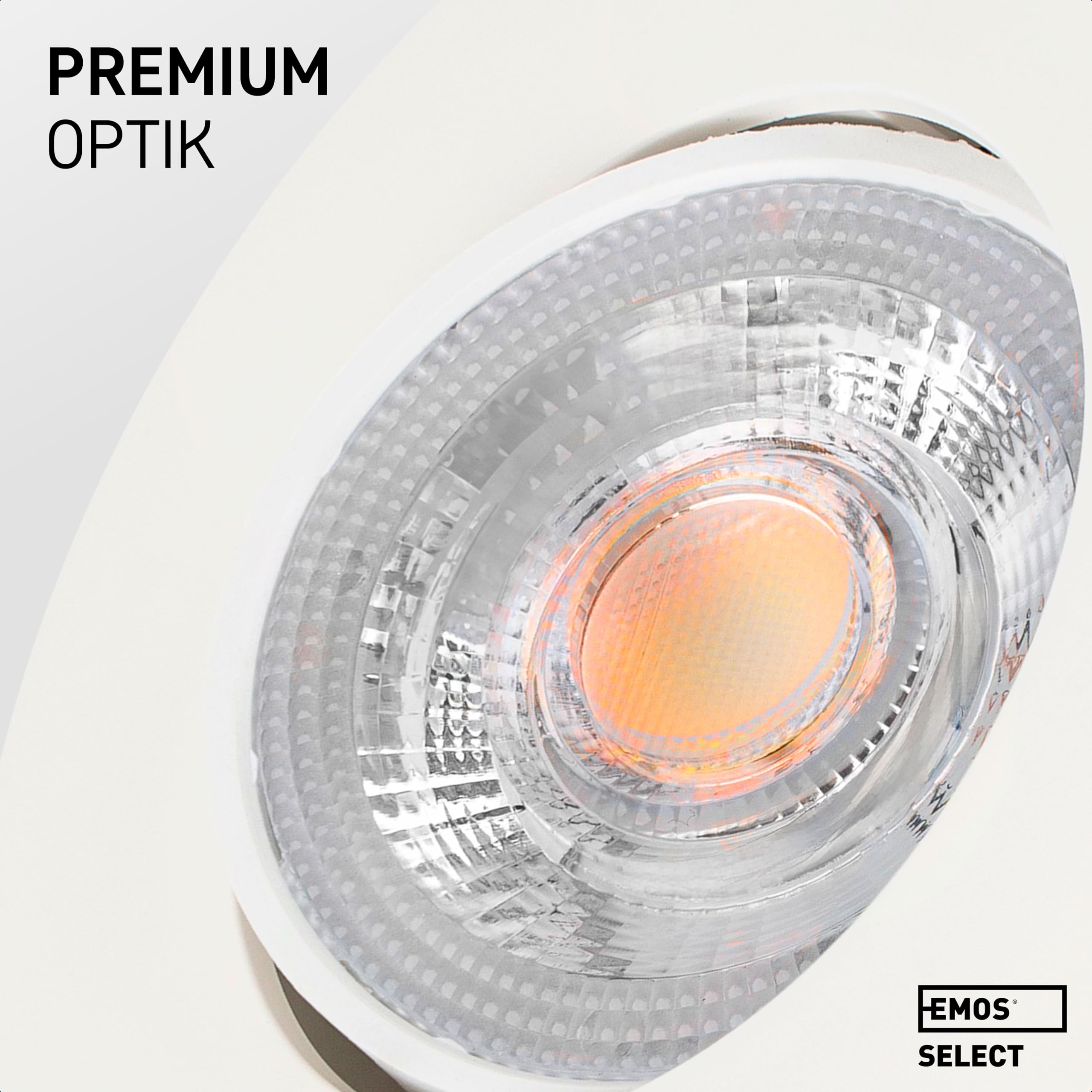 EMOS LED Spots 230V 4.9W 430lm 50° Schwenkbar Einbaustrahler warmweiß 3000k Deckenspots Flach 68mm Lochmaß Set 12 Stück