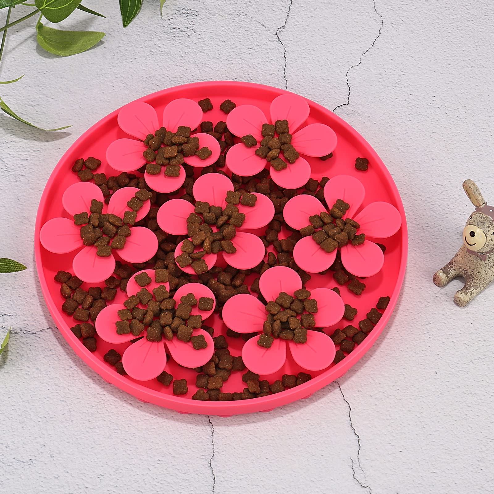 Doweiss Slow Feeder,Cat Help Slow Down Eating Speed Cut Flower Silicone Rubber Cute Slow Feeder for Puppy/Cat/Dog - Image 4