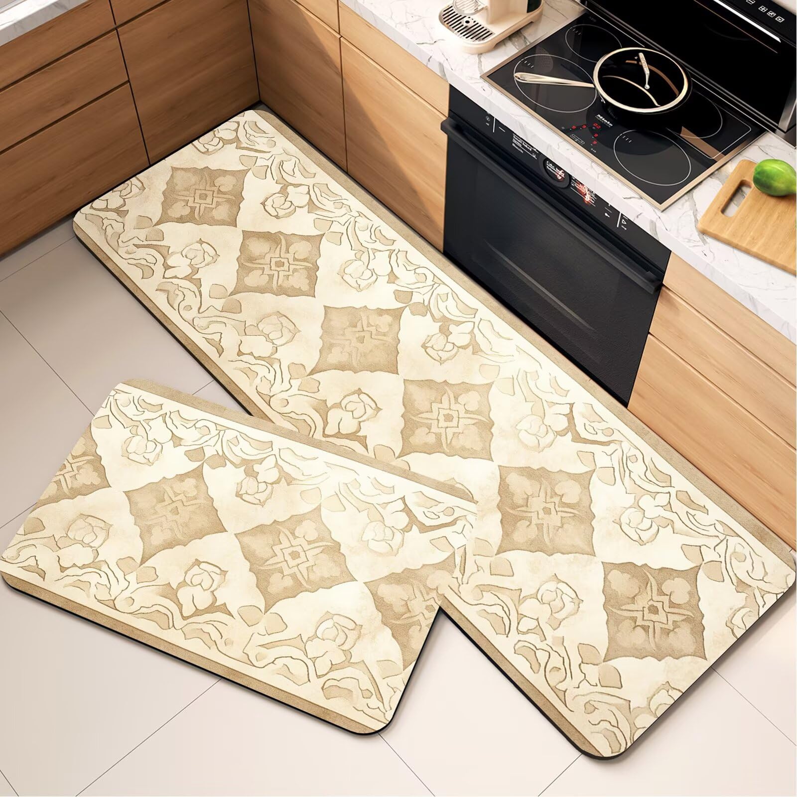 Alfombrilla de cocina lavable rectangular que absorbe agua y protege del desgaste