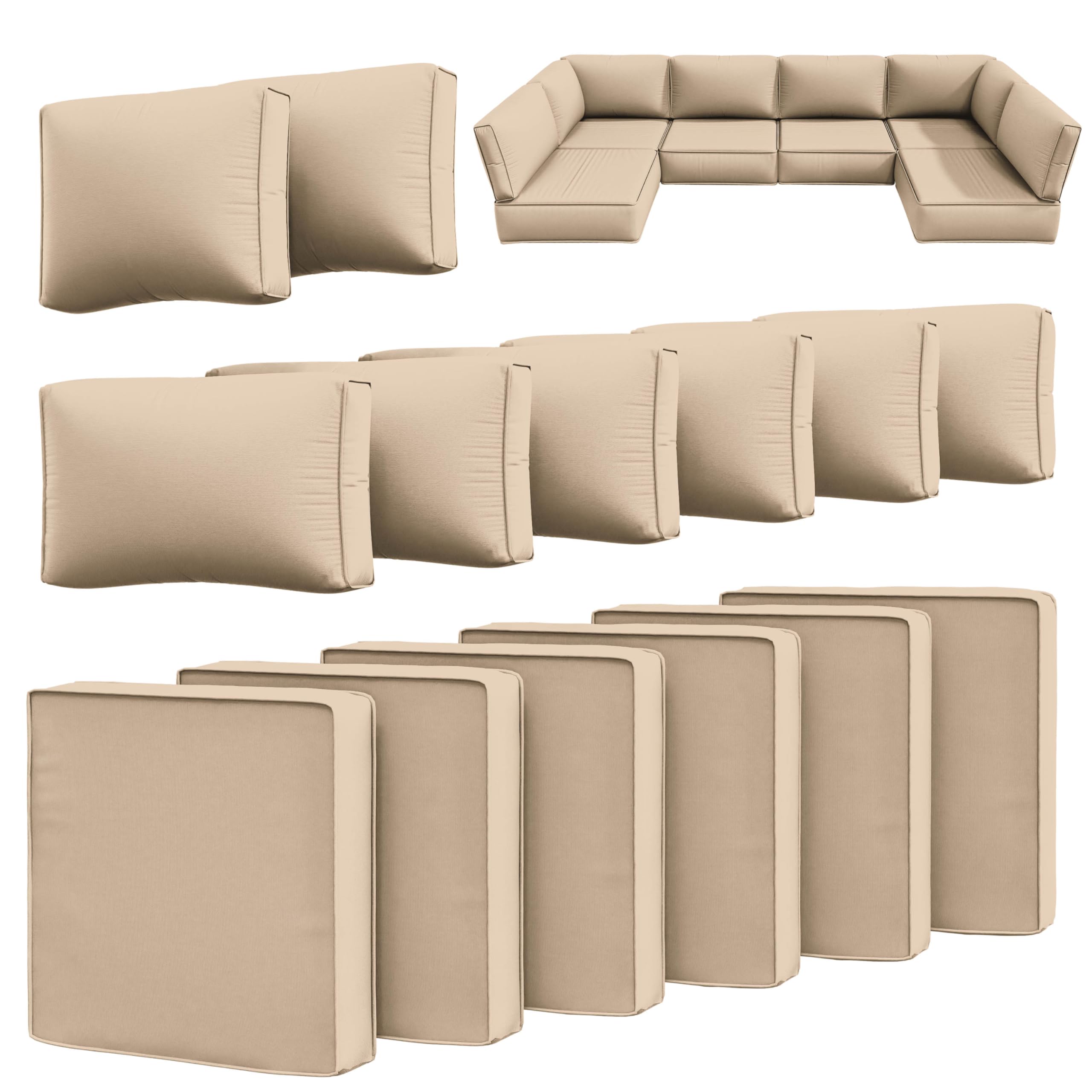 Snubbull 14 Pcs Outdoor Cushion Slipcovers