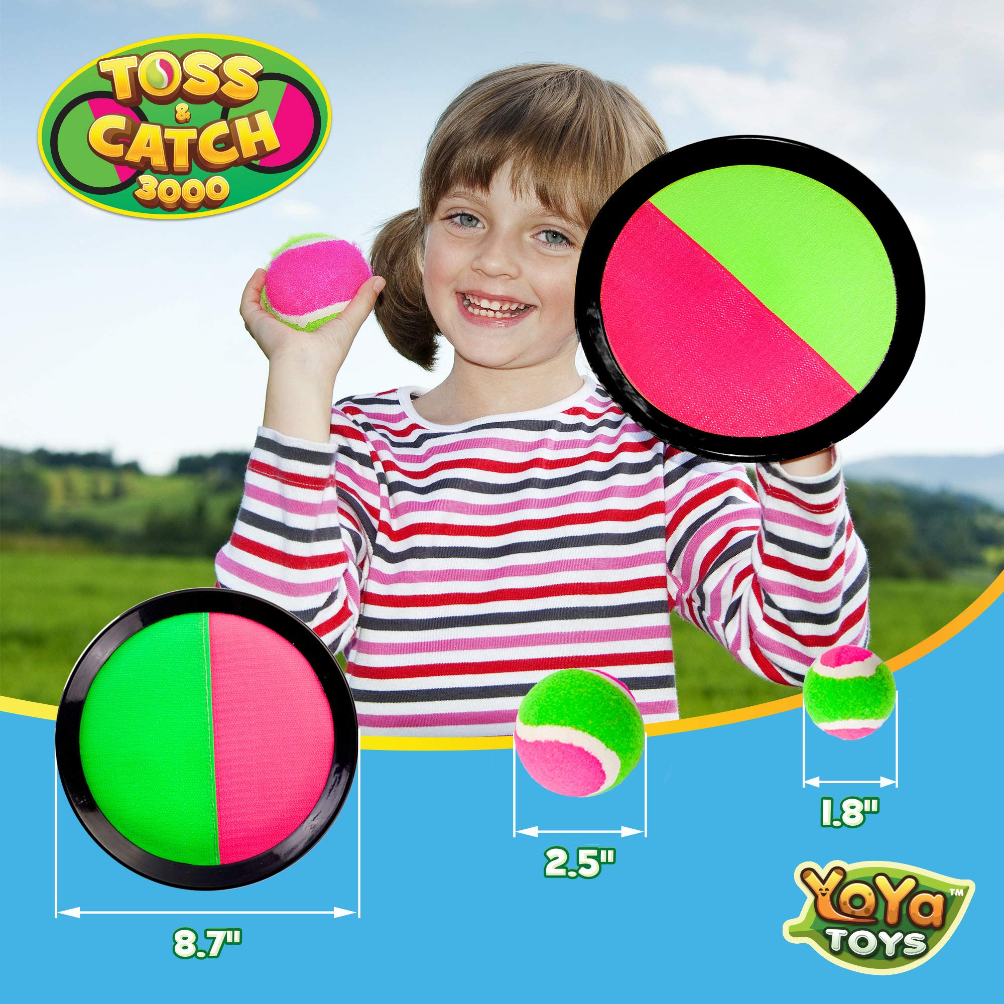 Buy YoYa Toys Toss and Catch Ball Set Game - Outdoor Toys For Kids with 2  Disc Catch Paddles and 2 Balls - Fun Beach Games, Outside Family Yard  Activities - Camping,