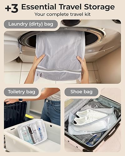 Miniatura 4 de BAGSMART Bolsas de almacenamiento al vacío para viajes con bomba de aire recargable, paquete de 15 bolsas portátiles ahorradoras de espacio para
