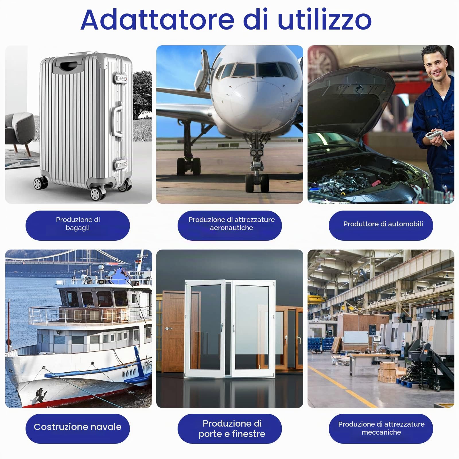 RZX Rivettatrice pneumatica per utensili pneumatici, capacità 3/32", 1/8", 5/32", 3/16" e 1/4", con 50 rivetti ciechi a estremità aperta (1)