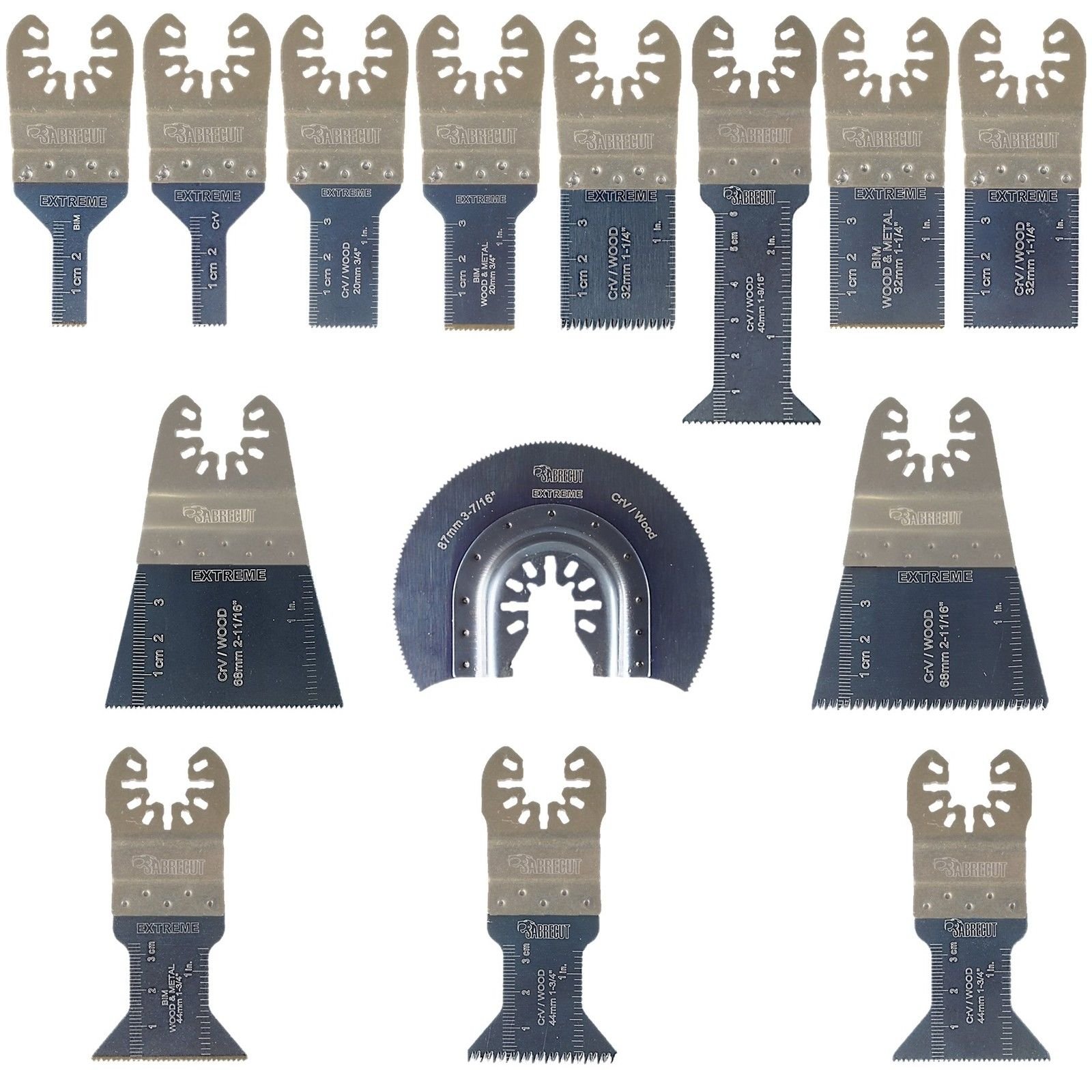 SabreCut 15pcs BB_SPK14 Attacco rapido Lame multiutensile Durevole | Compatibile con DeWalt Stanley BLACK+DECKER Bosch Fein (Non-StarLock) Makita Milwaukee Parkside Ryobi Worx Workzone