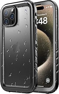 SPORTLINK Case for iPhone 15 Pro Max - Compatible with iPhone 15 Pro Max Waterproof case, Shockproof Dirtproof Phone Case with Built in Screen Protector [360 Full Body Protection], Black