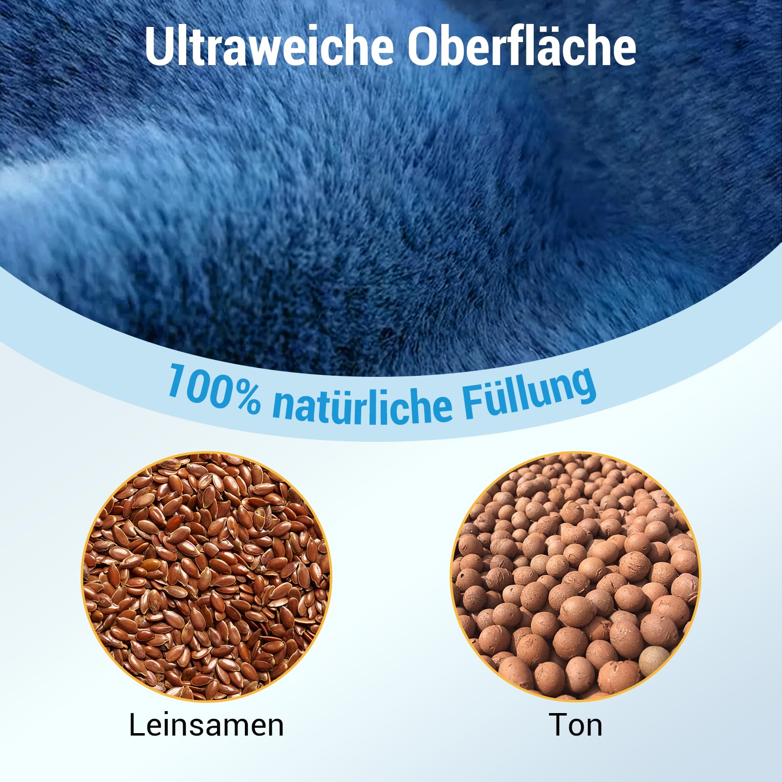 Comfytemp gewichtetes Wärmekissen Nacken Körnerkissen, 1,1kg Mikrowelle Nackenwärmer Halswärmer mit Ultraweiche Oberfläche, Natürliche Leinsamen Feuchte Wärme