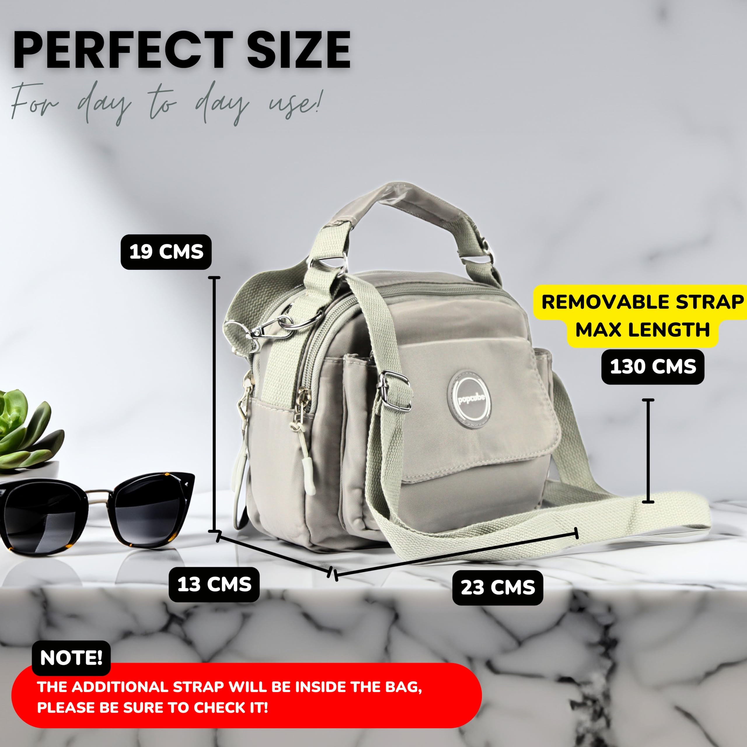 POPCUBE Women Small Crossbody Bag Waterproof Multi-layer Casual Satchel Bag Shoulder Bag Messenger Bag Travel Bag With Inner Padded Pocket & Adjustable Strap (Grey)