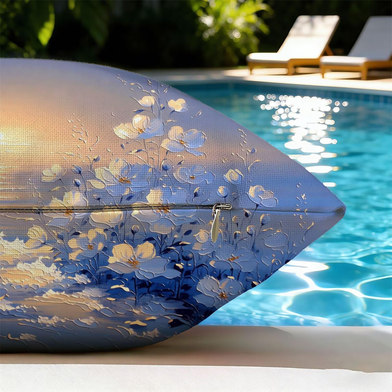 Housse de Coussin Canapé Flower 80x80cm Exterieur Impermeable Botanique Taie D'oreiller Décoratif Aesthetic Housse Coussin Decoration pour Chambre Sofa Jardin Balcon Terrasse Lot de 2. P-5508