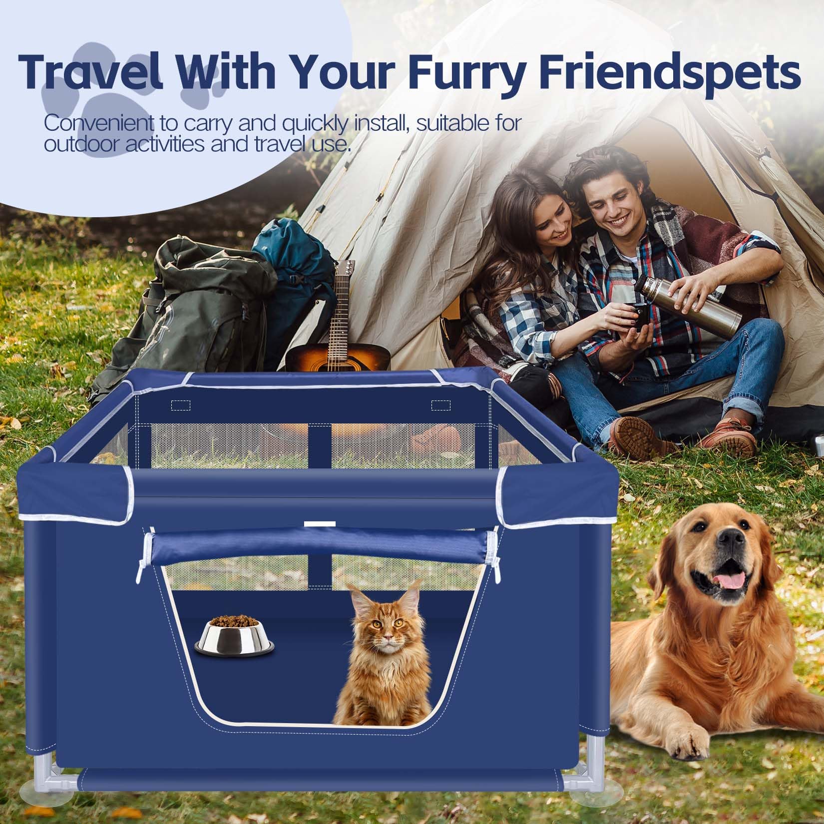 Mesh Croft Dog Pens PawHut Heavy Duty Pet Playpen, 12 Panels Puppy