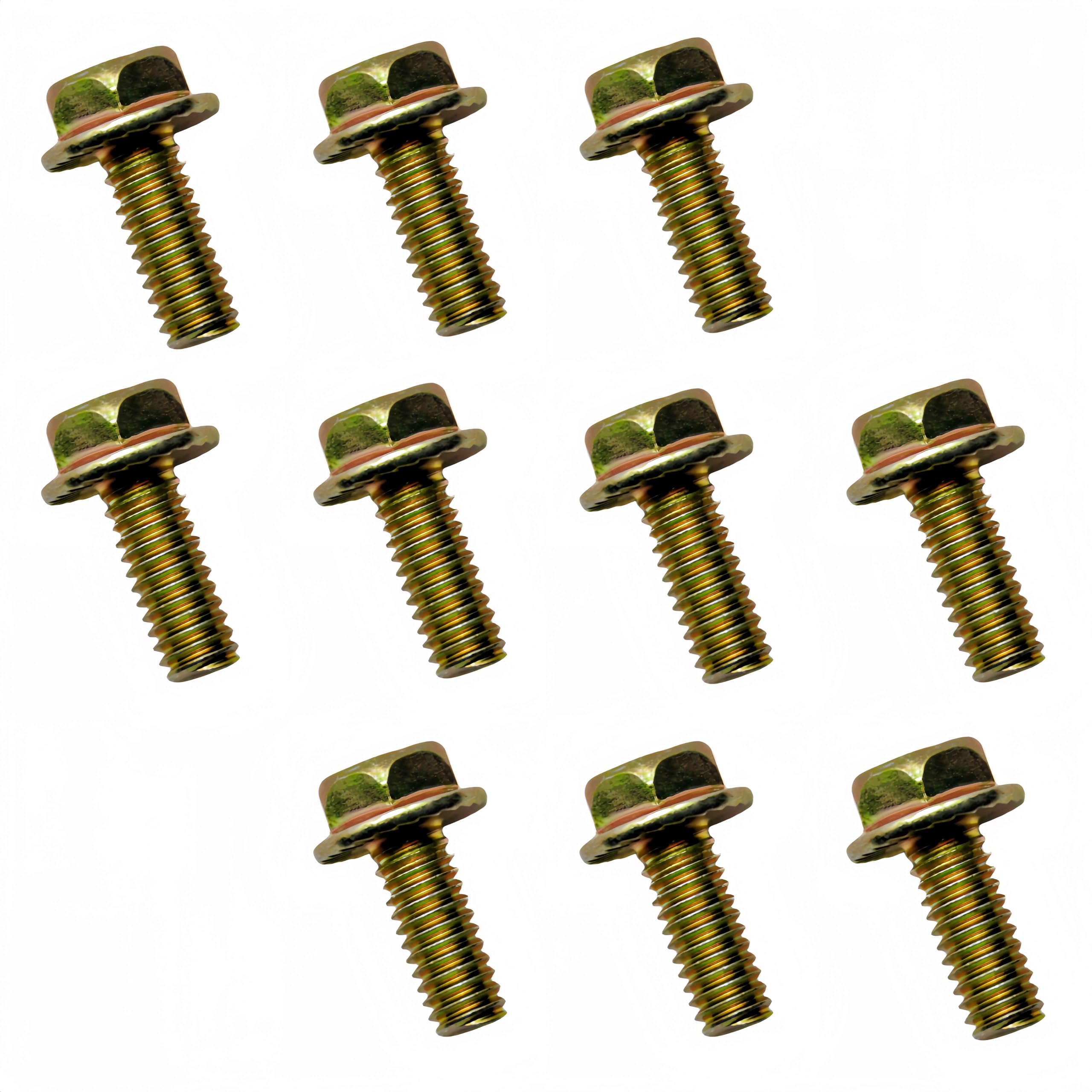 Metalsuberg 5/16" x 3/4" Flanged Hex Toothed Bolt by Color Zinc Plated, Alloy Steel,Grade 5.(10pcs Pack)