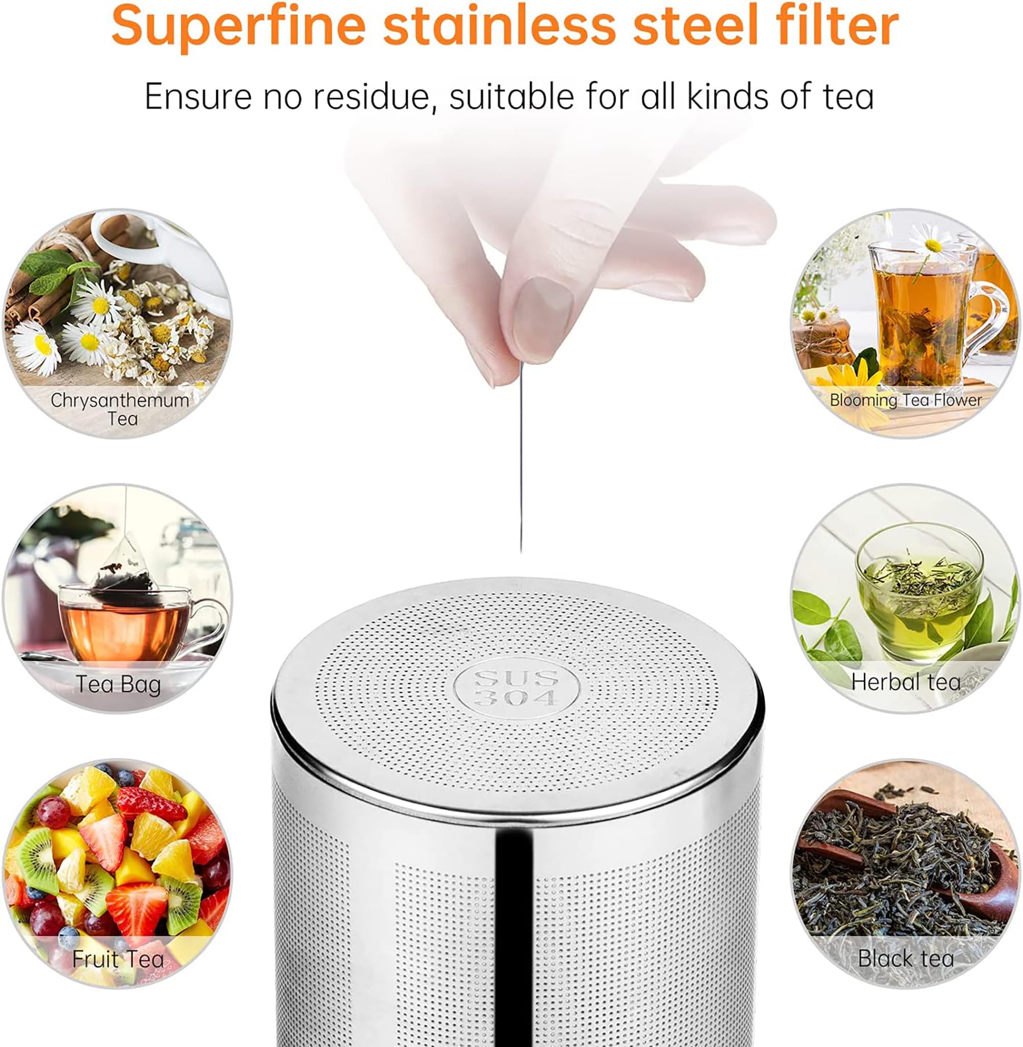Teiera In Vetro Borosilicato 1200ml Con Infusore | Set Regalo Per Tè In Fiore