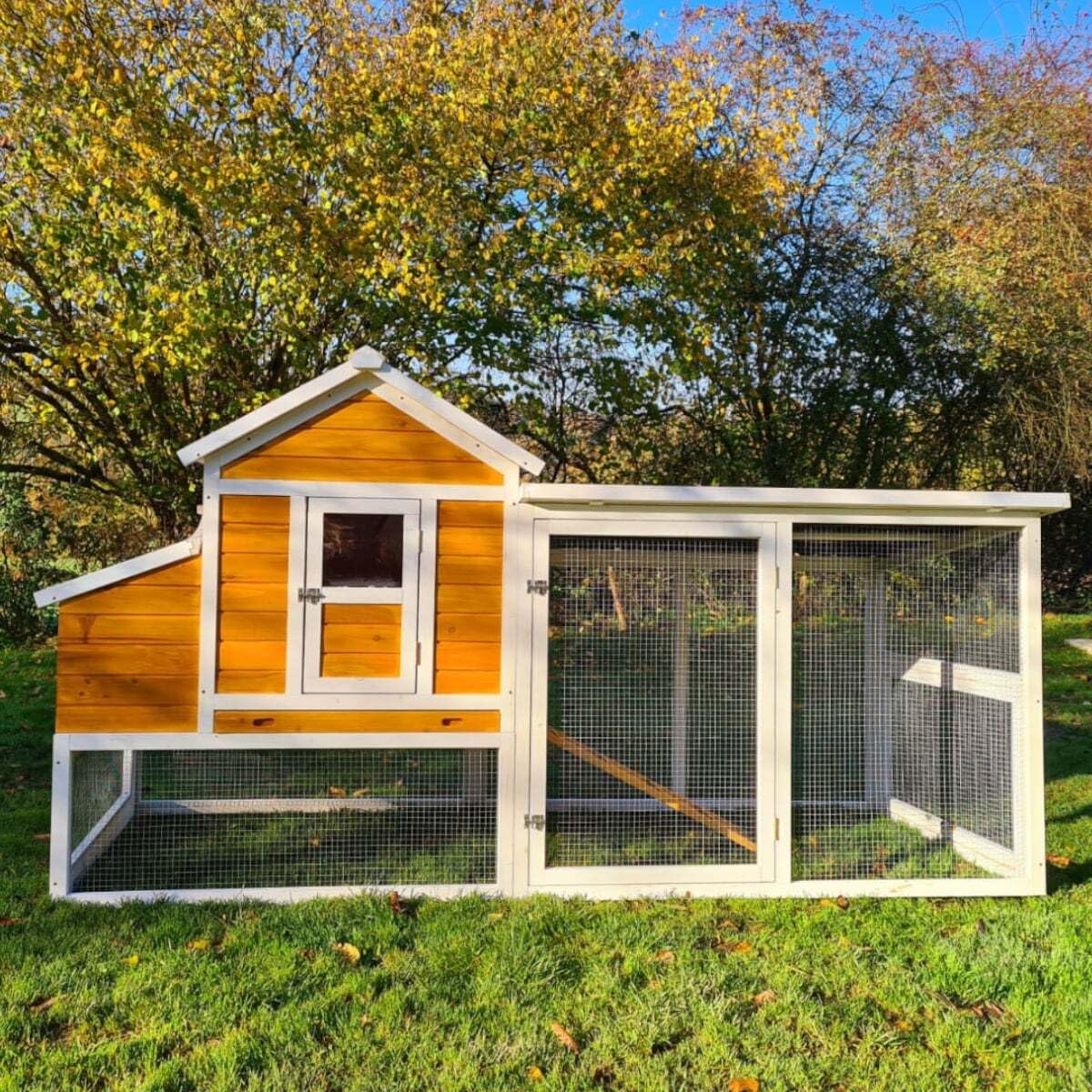 Animal Valley Gallinero de techo reforzado 2,36 x 1,1 x 1,24 m para 6-8 gallinas