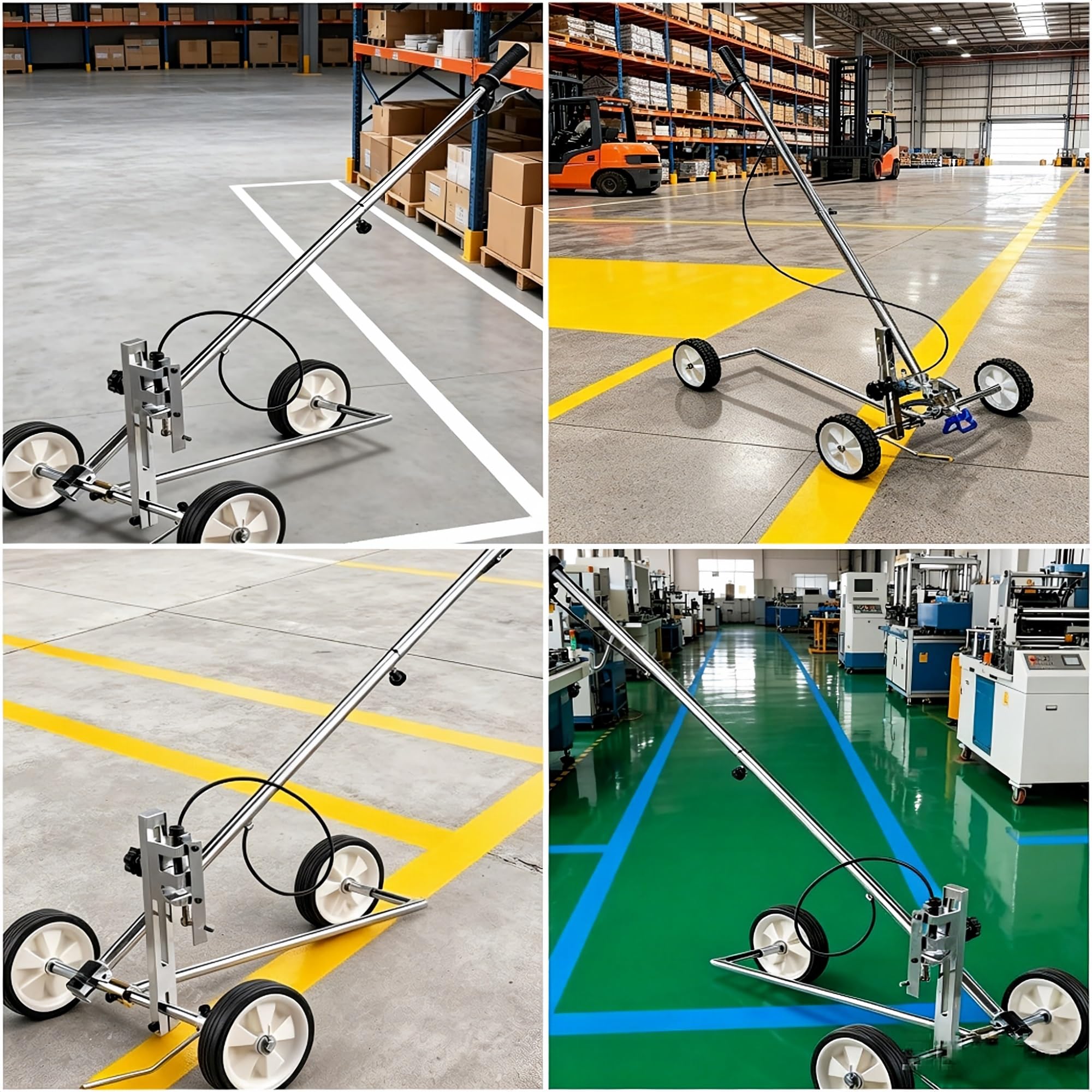 Macchina Traccialinee con 5 Ugelli, Traccialinee for Vernice Fredda A Spinta Manuale Resistente, Traccialinee for Parcheggi, Compatibile con Spruzzatori Airless