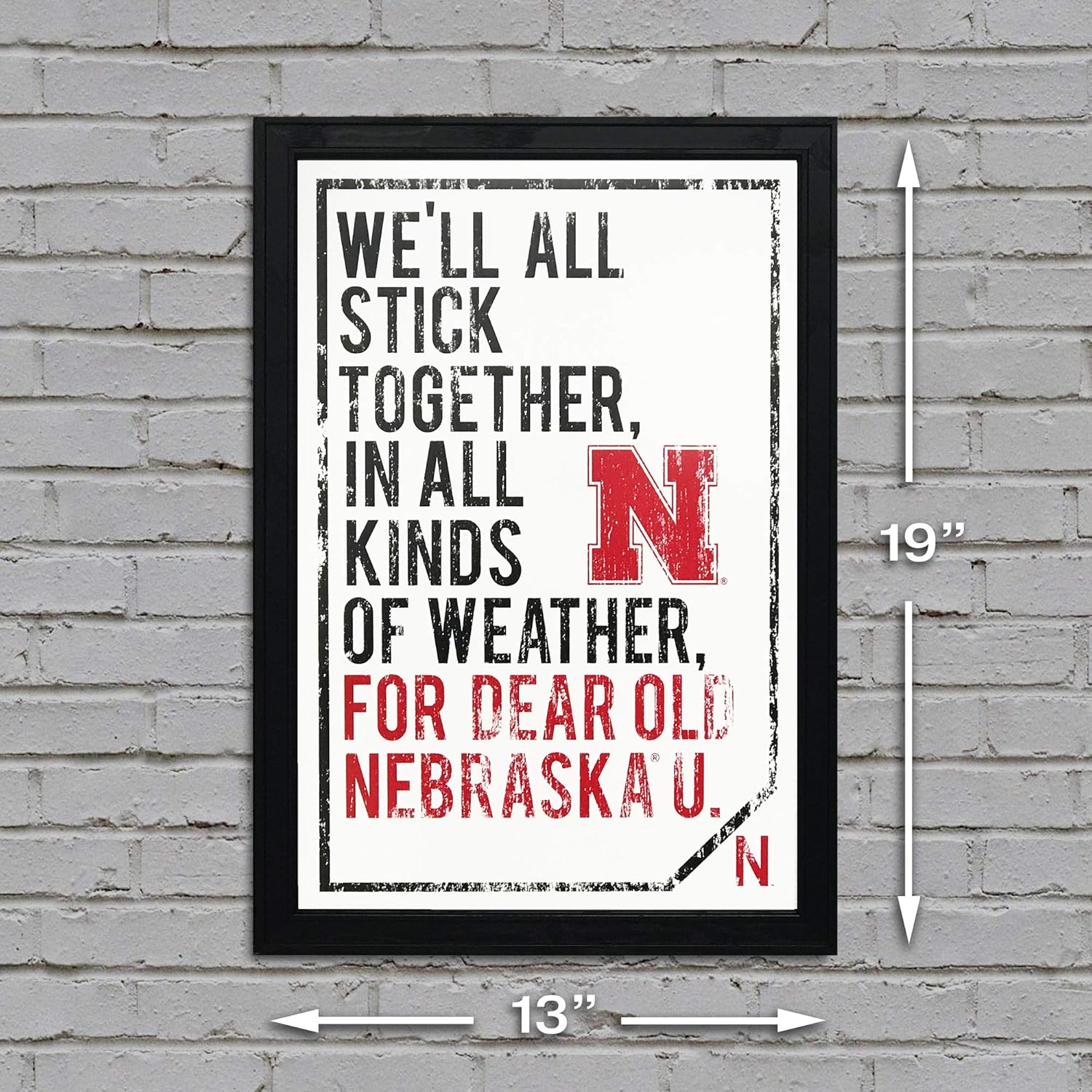 Officially Licensed Nebraska Blackshirts Football Poster Art Print - 13x19" (For Dear Old Nebraska)
