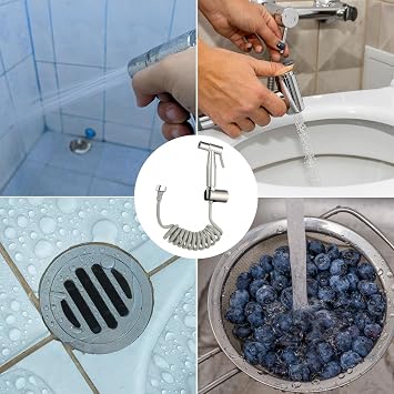 uxcell Stainless Steel Bidet Attachment Bidet Toilet Sprayer Adjustable