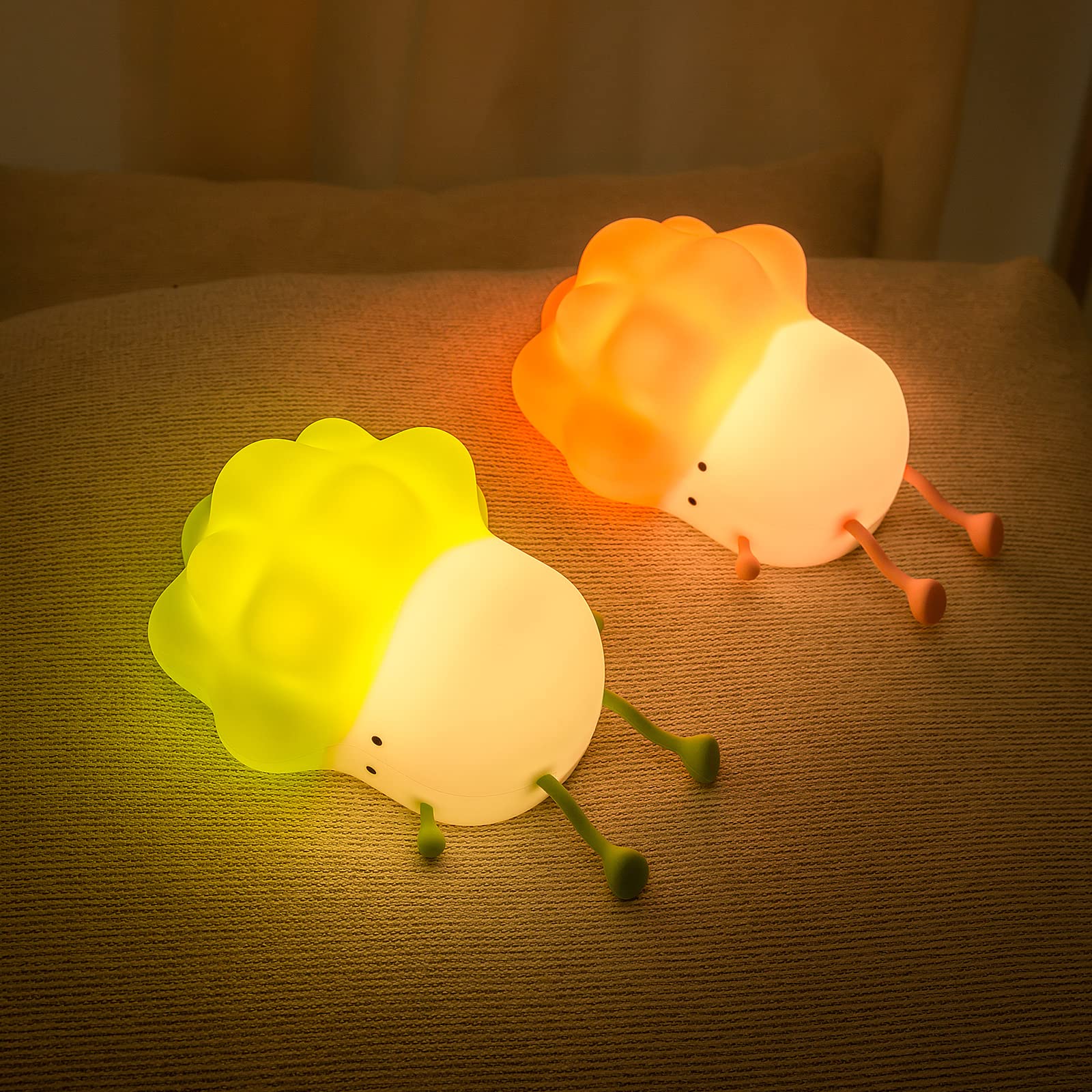 RAZURE Mini lámpara LED de escritorio, bonita lámpara táctil de silicona con temporizador, luz nocturna portátil ajustable para niños, estudiantes, regalos, adornos de escritorio