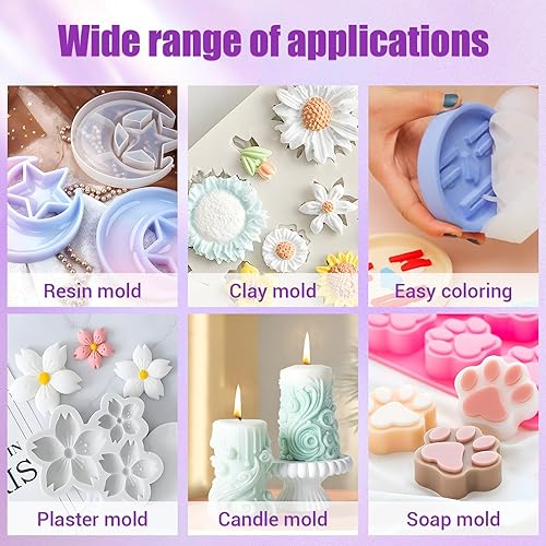 Miniatura 6 de Kit de fabricación de moldes de silicona, goma de silicona platino de 18 onzas, relación de mezcla de silicona líquida 15A 11 para moldear moldes de