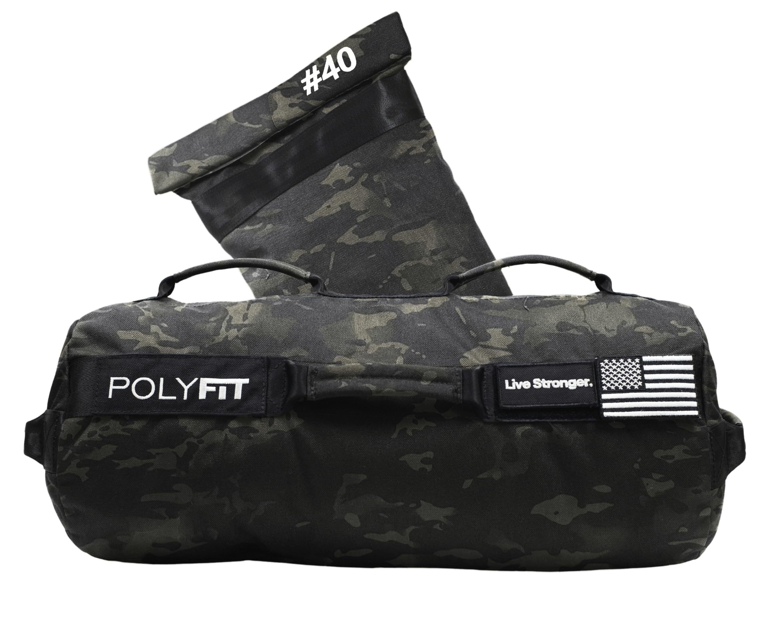 PolyfitSandbag Pro - Workout Sandbag with Triple Velcro Closure Filler Bag and Reinforced Nylon Webbing - Sand Not Included - Multiple Colors & Sizes