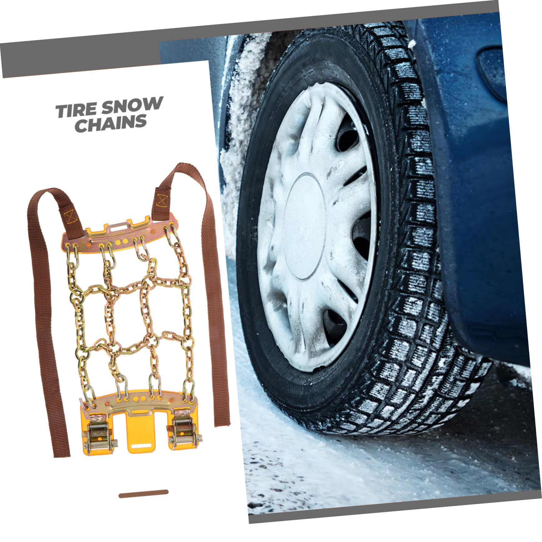 Cabilock Cadenas de Nieve Antideslizantes para Neumáticos Acero Manganeso Resistente Diseño Ninesquare para Coche Suv Protección Emergencia Nieve y Barro