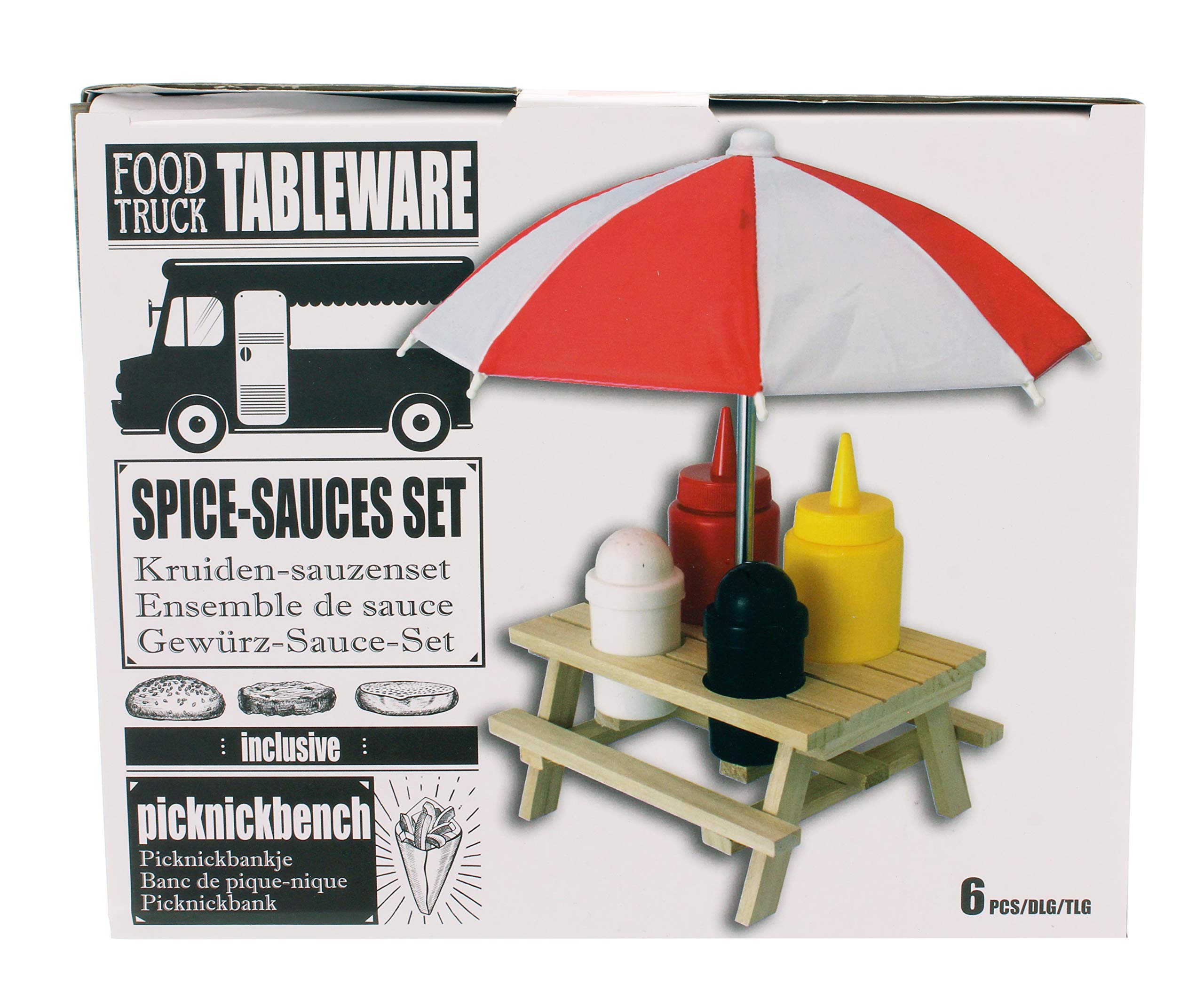 Set De Condiments De Pique-nique MR PICNIC - 5 Pièces (moutarde, Ketchup, Sel, Poivre) Portable