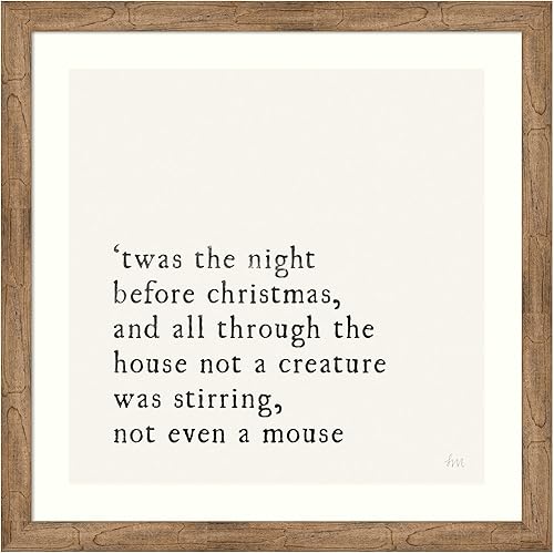 Amanti Art Framed Wall Art Print 36x36 Simple Christmas I Cream by Laura Marshall, Holidays Wall Art, Vintage Decor, Large Poster Painting Artwork