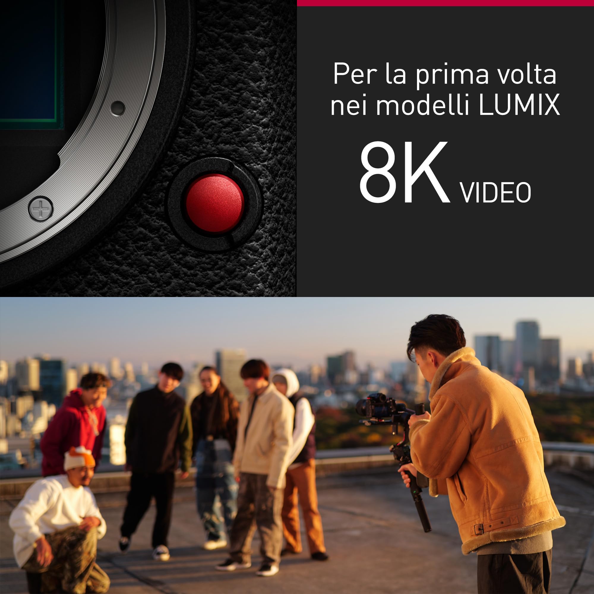 Panasonic LUMIX S1RII, Fotocamera Mirrorless Full Frame, Solo Corpo, 44MP, Video 8K, IS Attivo, 4:2:2 10-bit, 4K 120p, 60p e 6K 30p Open Gate, L-Mount, Nero