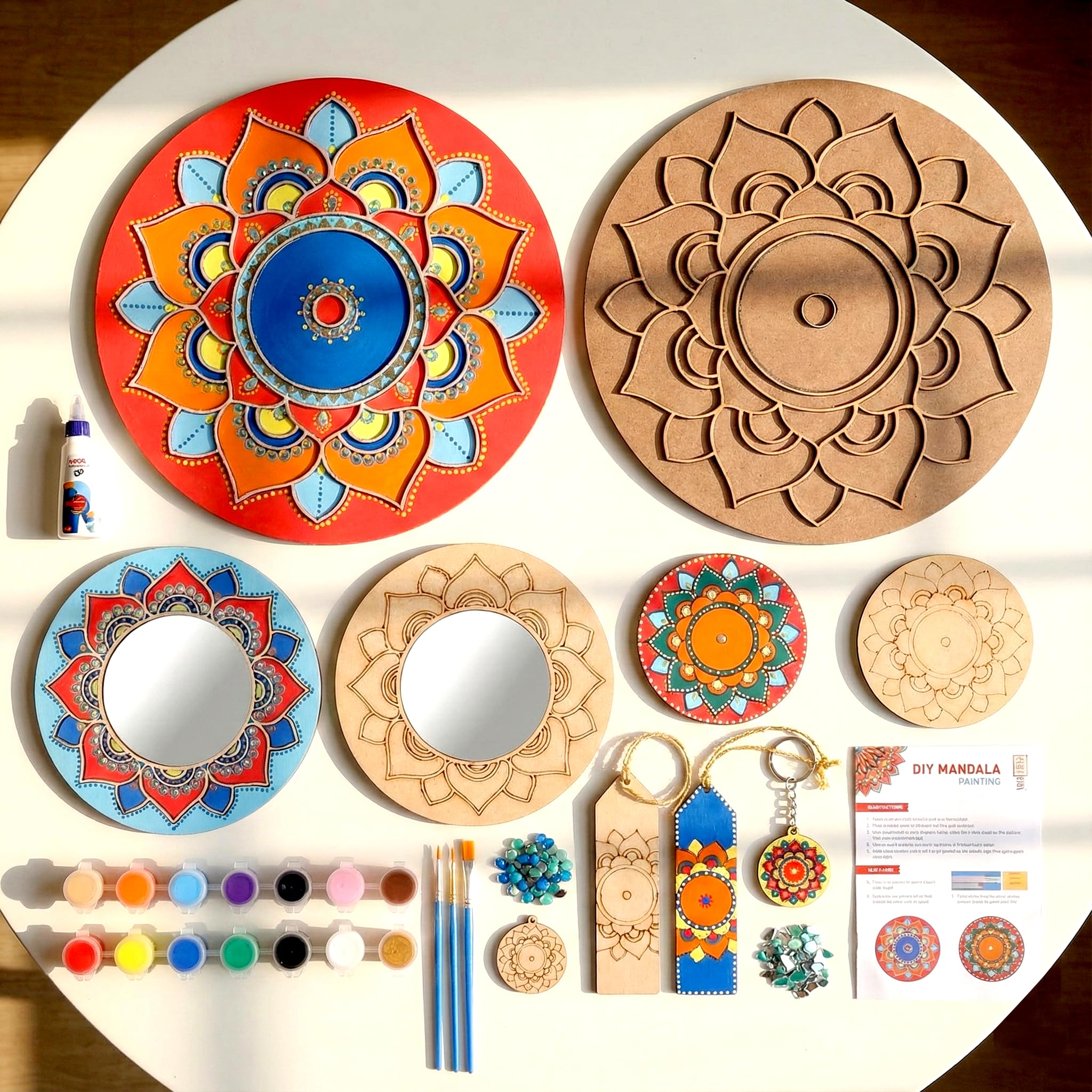 HOBBY INDIA Mandala Art Kit for Adults | DIY Mandala Painting Kit Set of 6 | Unique Art and Craft Kit Gift | Perfect Mandala Art for Decoration | 10+ Years 1