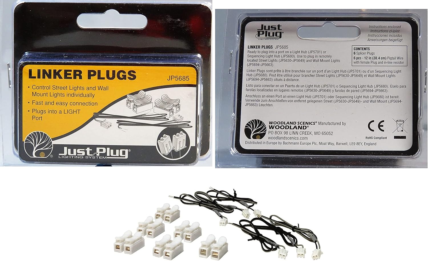 Woodland Scenics Extension Wire, Extension Cable Kit, Linker Plugs, Splicer Plugs, and MYD Tweezers (Pack of 5)