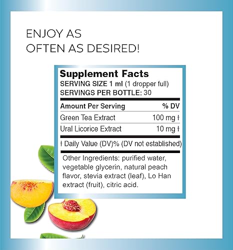 Miniatura 5 de Pure Inventions - Gotas saborizantes de agua, extracto de té verde antioxidante, sabor a frambuesa y durazno, sin azúcar, calorías o edulcorantes