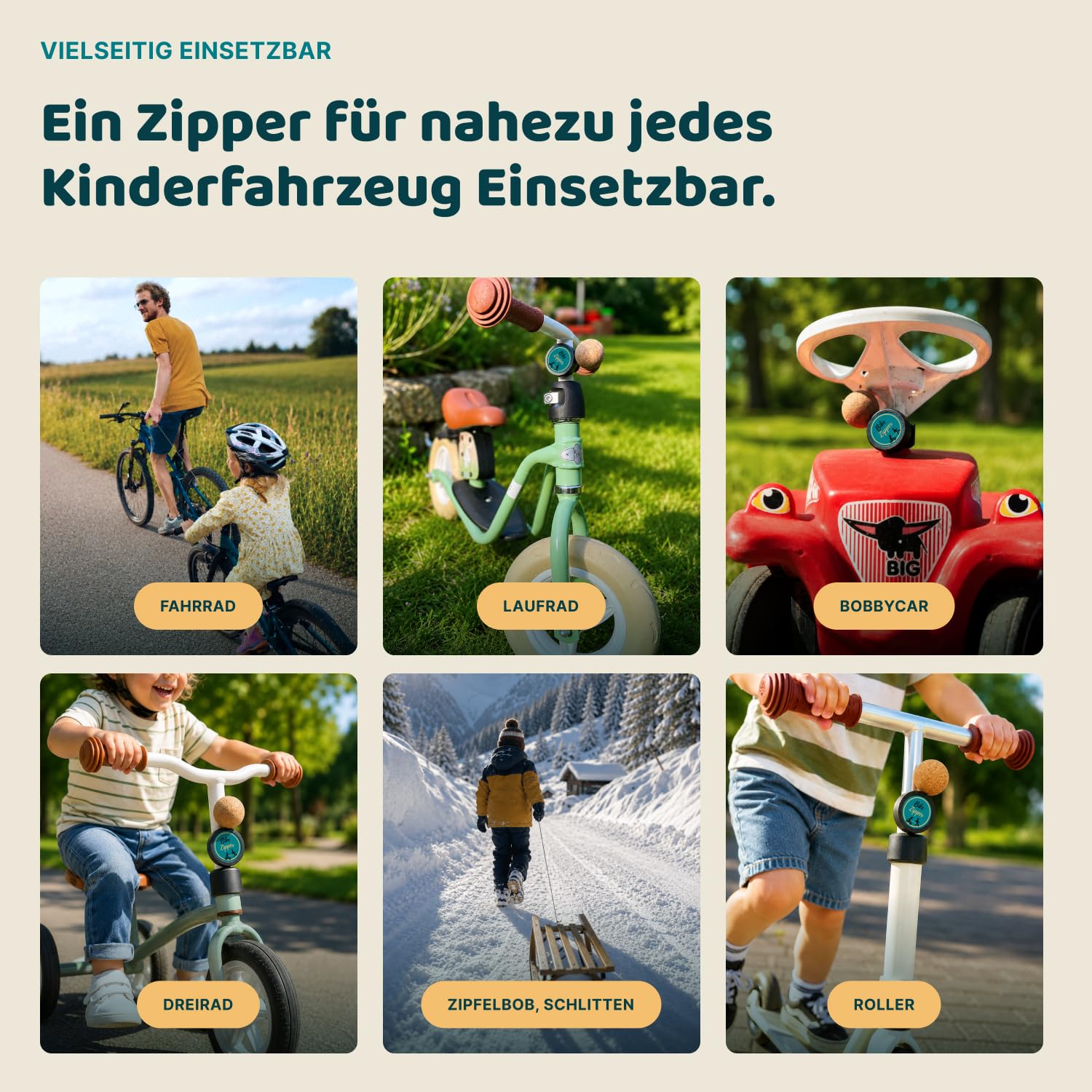 Corda di traino per bicicletta per bambini, con manico in sughero, sistema di trazione per bicicletta per bambini, bicicletta, scooter, slitta, tricicicli, made in Germany