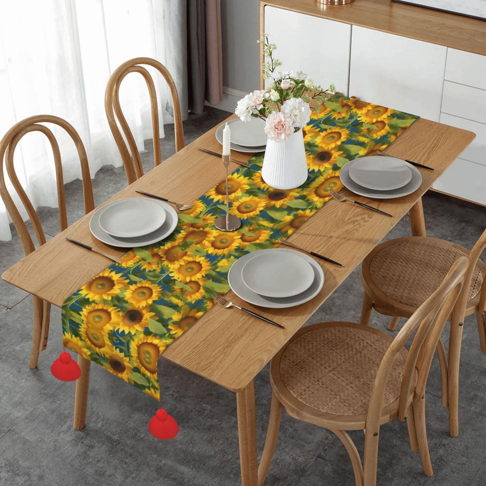 Chemin de table tournesol pour protéger et décorer votre table de salle à manger