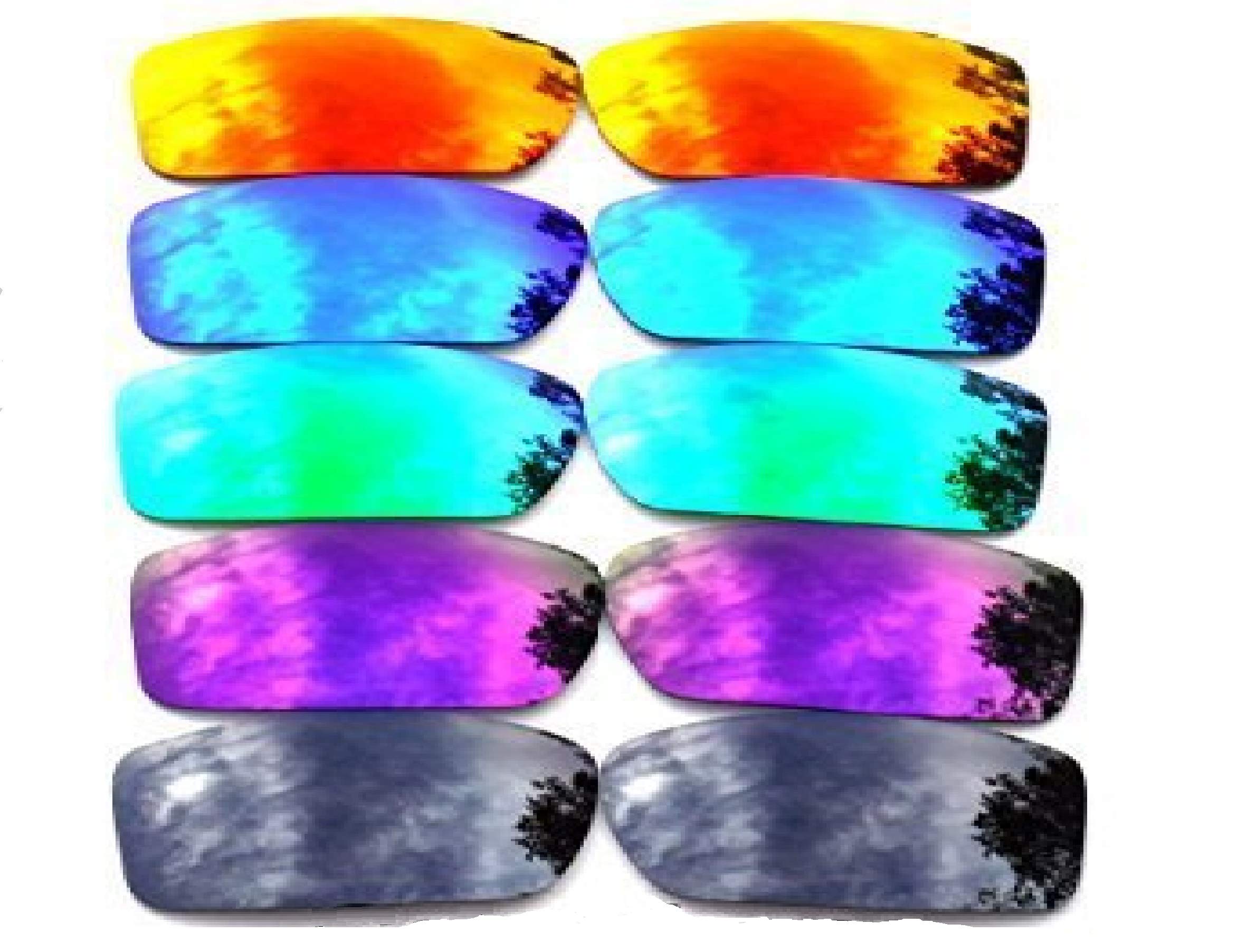 Galaxy Replacement Lenses for Oakley Gascan Black&Purple&Green&Blue&Red Color Polarized 5 Pairs,