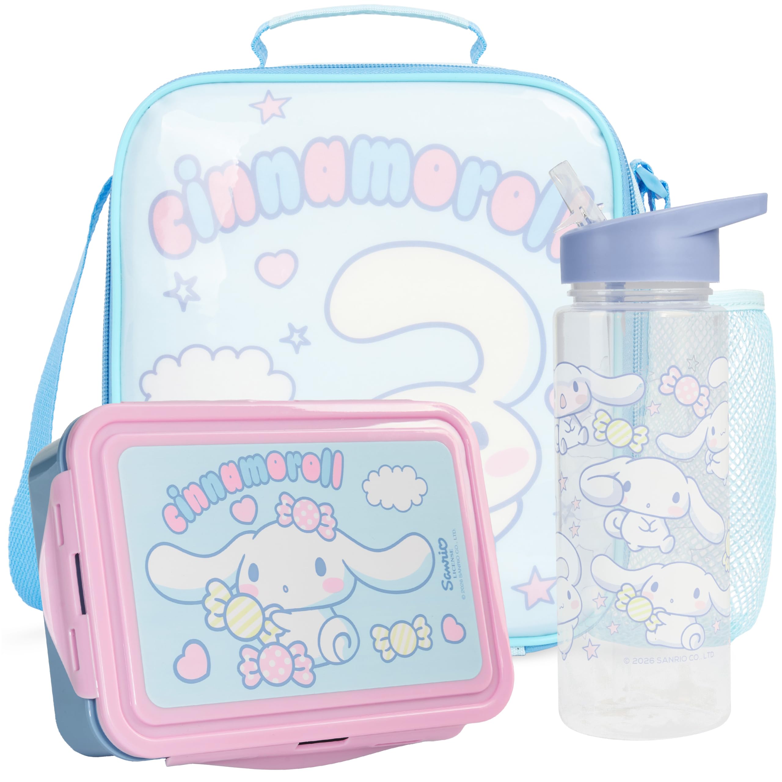 Get Trend Sanrio Cinnamoroll Girls Lunch Bag Set with Bento Box & Bottle