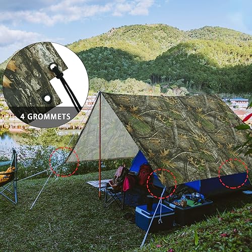 Miniatura 4 de LOOGU Poncho de lluvia militar de camuflaje para acampar al aire libre, caza, senderismo