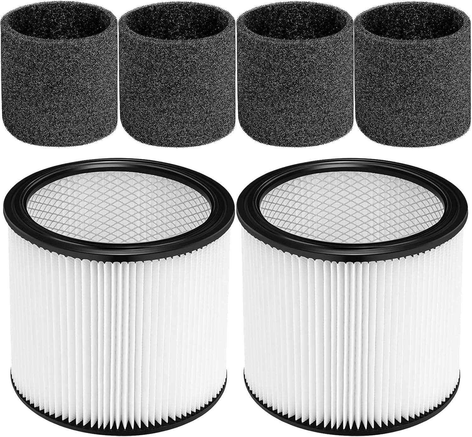 90304 HEPA Replacement Cartridge Filters Compatible With Shop-Vac 90304, 90350, 90333, 90585, 903-04-00, 9030400, Replacement Fits for 5 Gallon and Above Wet/Dry Vacuum Cleaners(2+4)