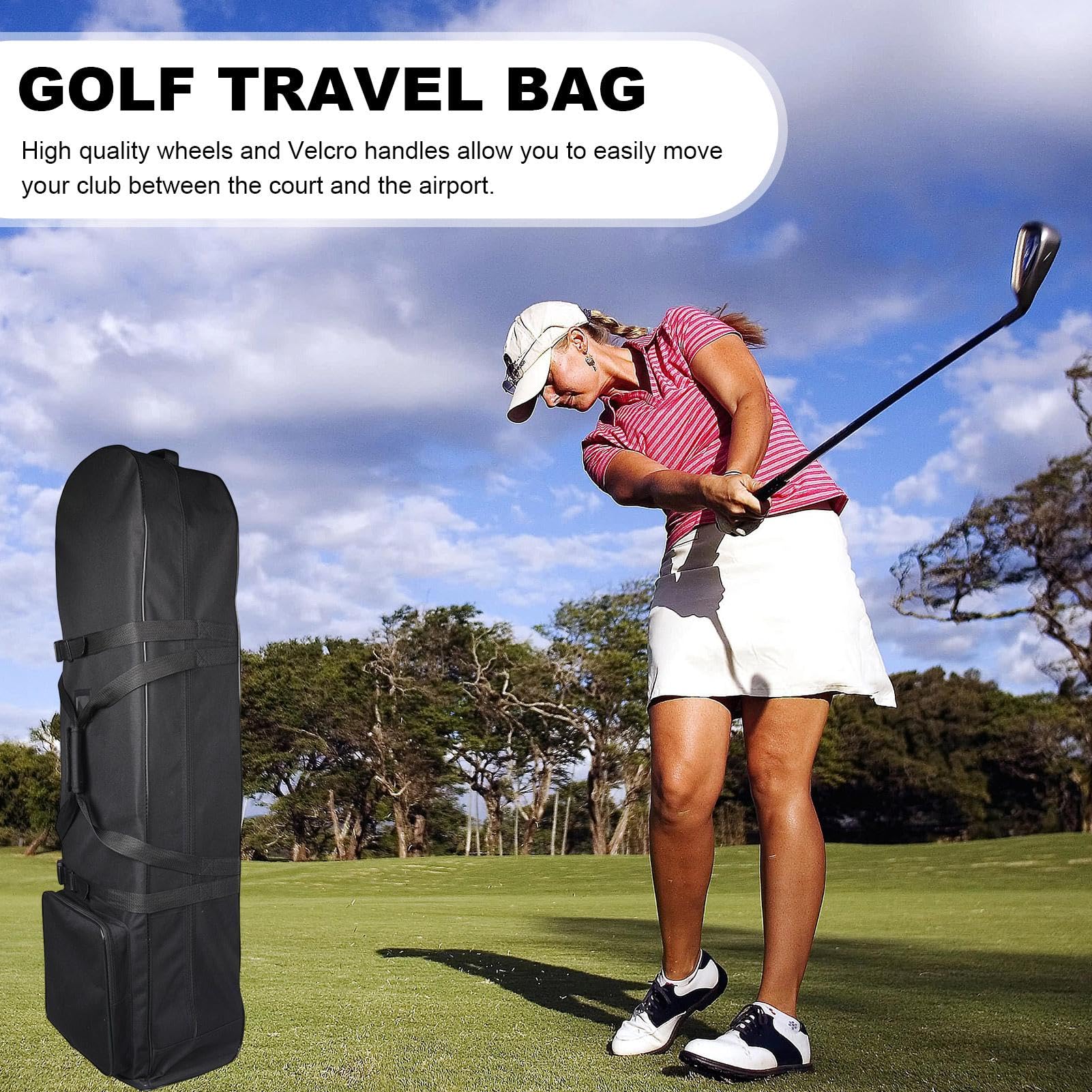 Sac de Voyage de Golf avec roulettes | Oxford 900D imperméable | Sac de Voyage léger et Grand pour protéger Vos Clubs en Toute sécurité pour Les Voyages sur Les terrains de Golf, Les Tournois et Les