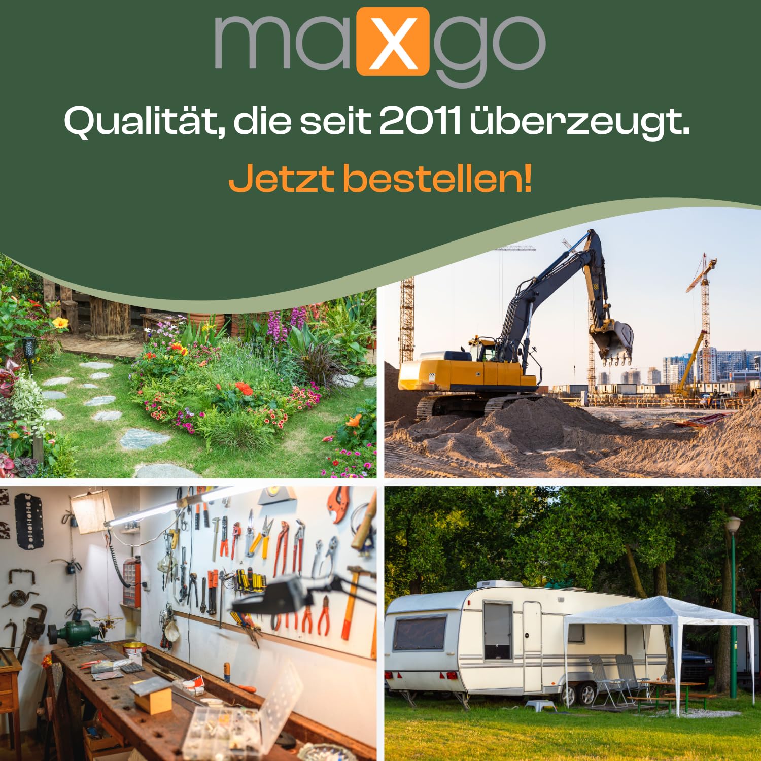 maxgo Camping Adapter CEE mit Schuko Steckdose – 30 m H07BQ-F PUR Kabel | 3x2,5 mm², IP44 Winkelkupplung für Wohnmobil, Wohnwagen, Caravan, Festival und Zeltplatz