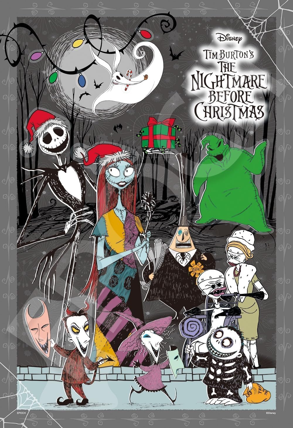 エポック社 300ピース ジグソーパズル ディズニー Nightmare Before Christmas(ナイトメア・ビフォア・クリスマス) -Season's Screaming- (26×38cm) 73-402 のり付き ヘラ付き デコレーションパーツ付き EPOCH