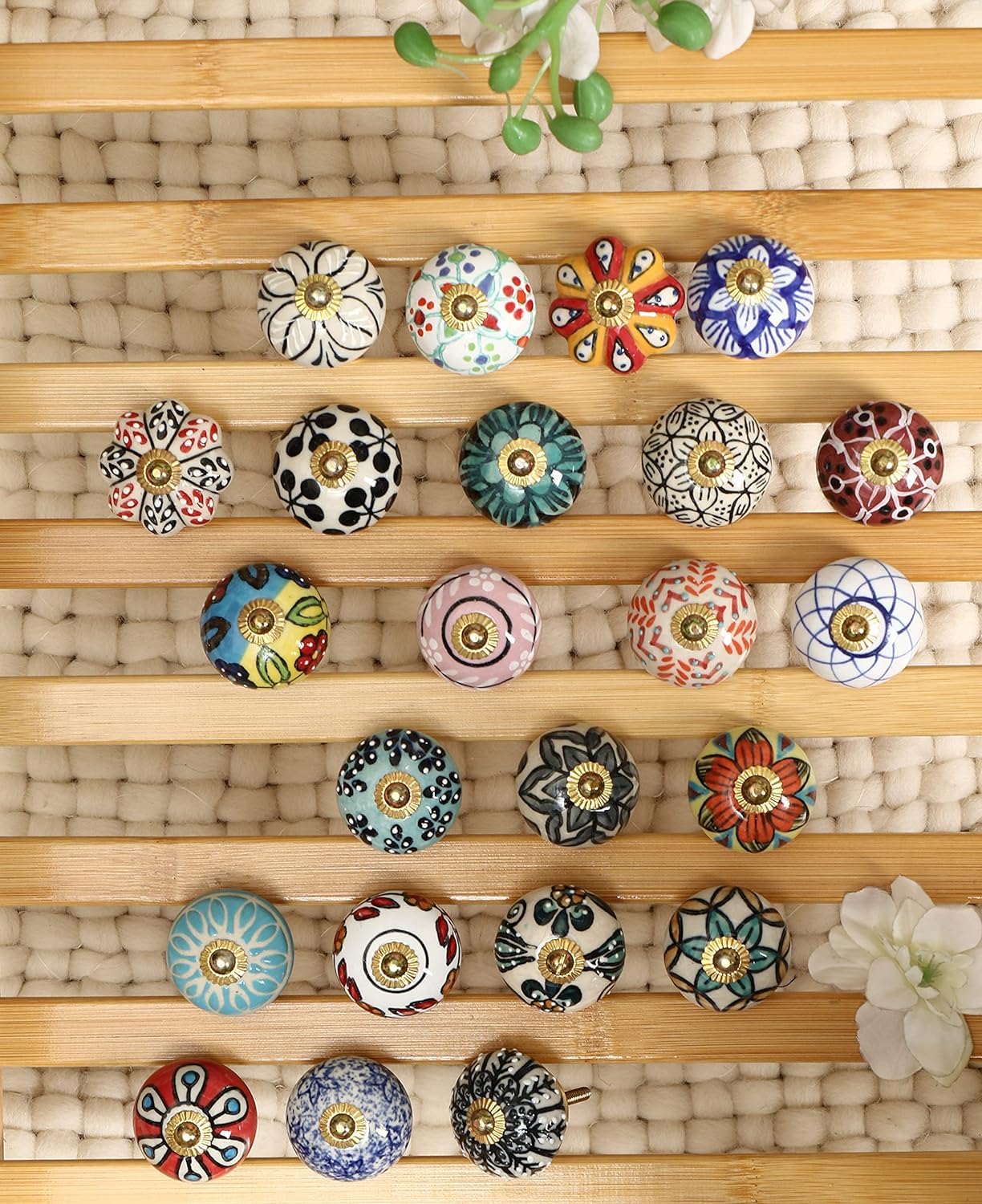 IMPEXART PVT LTD Door knob Set of 6 Ceramic cabinets and interiors, Handmade, Drawer, Pull Handle, Wardrobe,Drawers, Multicolor Ceramic and Flower knobs for Home & Kitchen (B092Z799G2) Amazon Price History, Amazon Price Tracker
